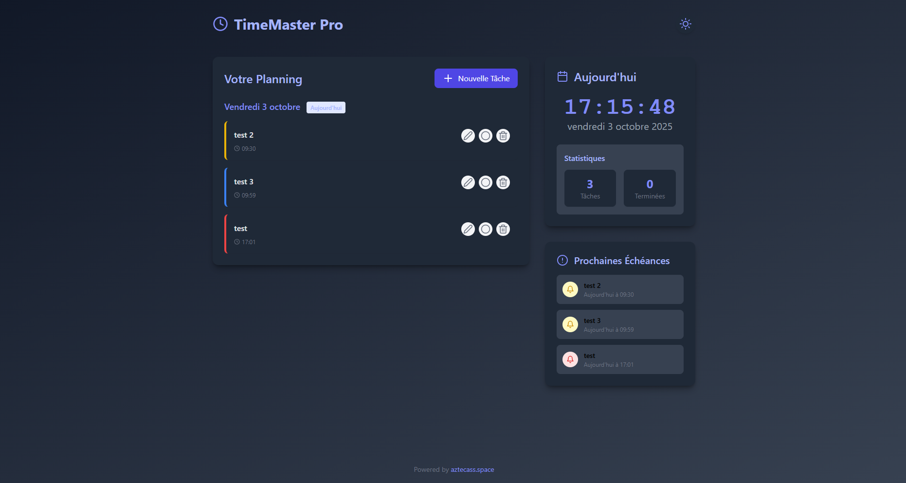 Aperçu du projet TimeMaster Pro
